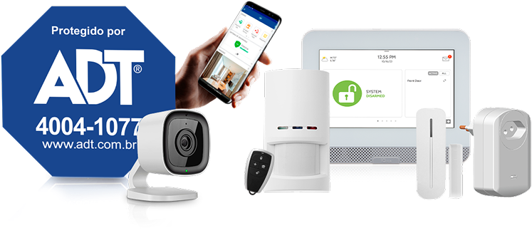 Alarmes, sistemas, câmeras e produtos ADT